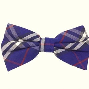 Men’s New Check Electric Blue Plaid Pre-Tied Bow Tie